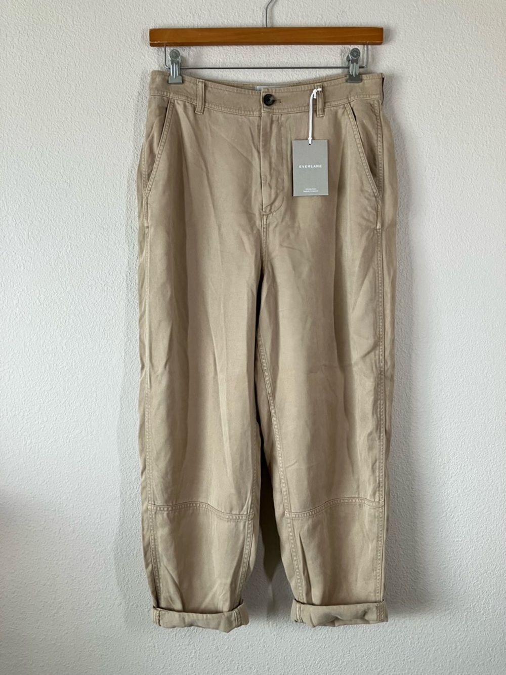 EVERLANE The Relaxed Chino Straight Leg Pants NEW Sz 8 Khaki Casual Minimalist